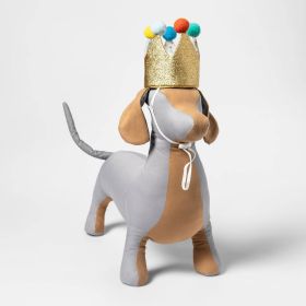 Birthday Crown Dog Hat - Gold - 6" : Pet Apparel Accessory, One Size Fits Most, For Dogs