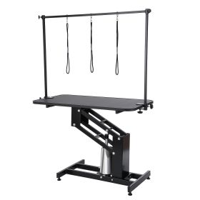 43" Hydraulic Pet Grooming Table, Heavy Duty Dog Grooming Arm for Medium/ Small Dogs, Height Adjustable Dog Grooming Station