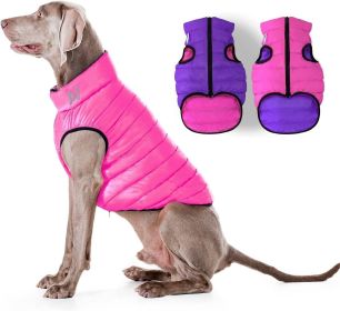 Lightweight Reversible Winter Dog Coat S Size Pink Purple Warm Dog Jacket Water Resistant Windproof Dog Jacket for Small Dogs Comfortable Dog Ves